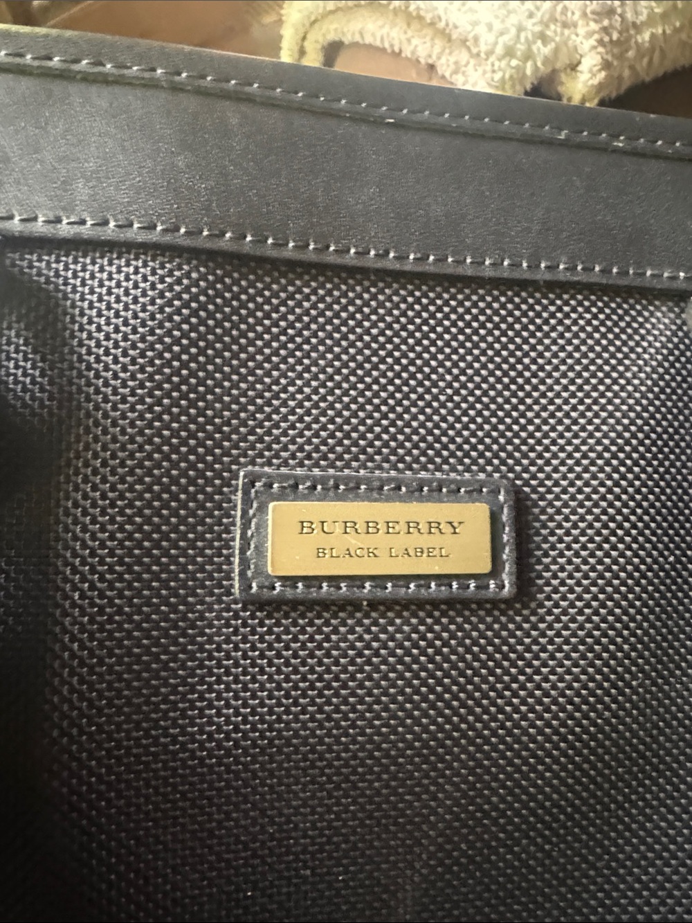 Authentic Burberry Black Label Nylon Briefcase with Gold-Tone Plaque - Picture 3 of 3